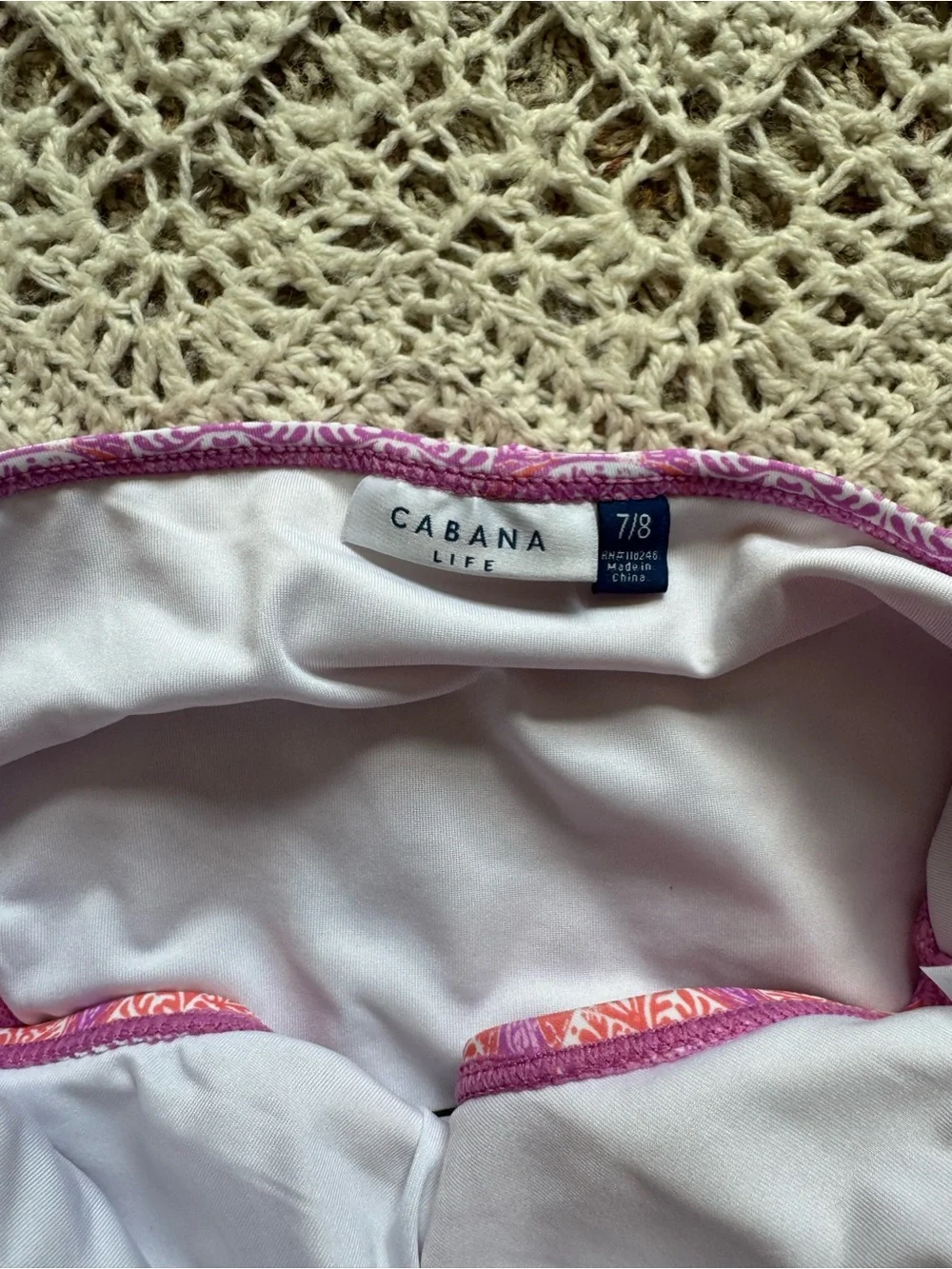 NWT Cabana Life Pink & Purple Girls' Long-Sleeve Rashguard Three-Piece Bikini